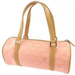ROBERTA DI CAMERINO handbag motif pattern pink beige canvas used F1572